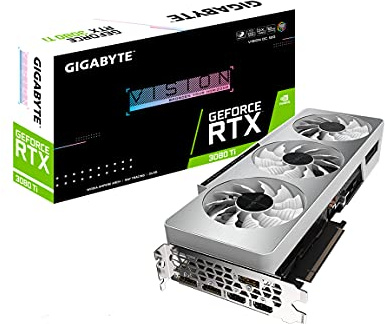 GIGABYTE GeForce RTX 3080 Ti Vision OC 12G Graphics Card, 3X WINDFORCE Fans, 12GB 384-bit GDDR6X, GV-N308TVISION OC-12GD Video Card