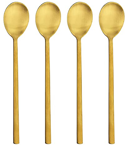 AOOSY Goldfarbene Suppenlöffel, Edelstahl, für Privat- und Profigebrauch, 21,6 cm, 4 Stück