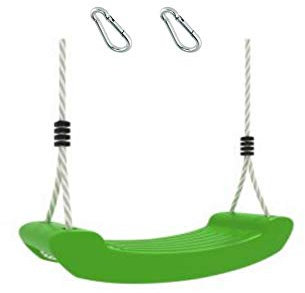 h2i Schaukel aus Kunststoff für Kinder und Kleinkinder | Wetterfester Schaukelsitz Indoor & Outdoor | Höhenverstellbare Seile | Outdoor-Spielzeug für Jungen & Mädchen | grün