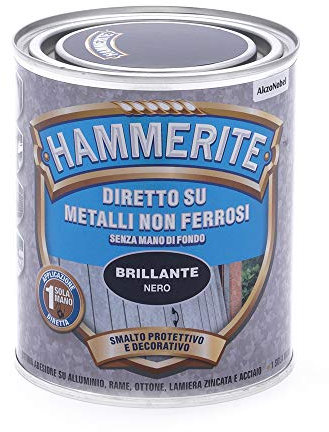 Hammerite Diretto Metalli non Ferrosi Nero 0.75 L