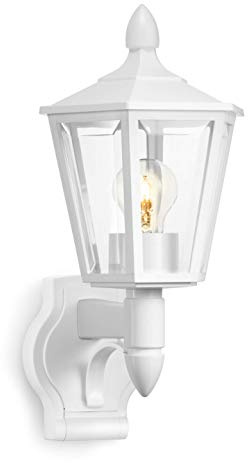 Steinel utomhuslampa L 15 vit, klassisk vägglampa för utomhusbruk, lykta, max. 60 W, E27, utomhuslampa utan rörelsedetektor