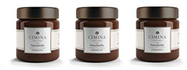 CIMINA - 3 Nocchielle da 220g - Crema spalmabile artigianale al gusto Cioccolato fondente e Nocciola (3pz)