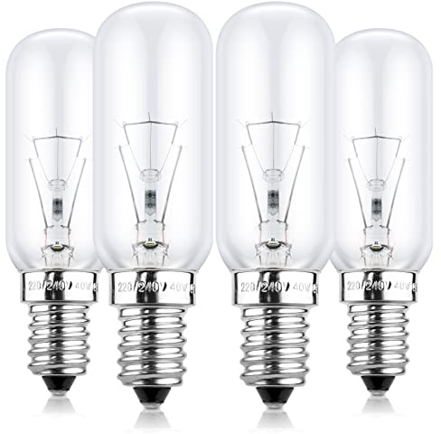 BROTOU Dimmable T25 40W Cooker Hood Bulb 4 Pack, E14 SES 220V-240V 380LM 2700K Warm White Incandescent Bulbs for Extractor Fan, Sewing Machine