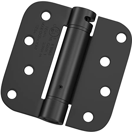 Haidms 3 Pack Self Closing Door Hinges 4 Inch Black Spring Hinge with 5/8 Radius Corner Adjustable Tension for Residential & Heavy-Duty Door Hardware