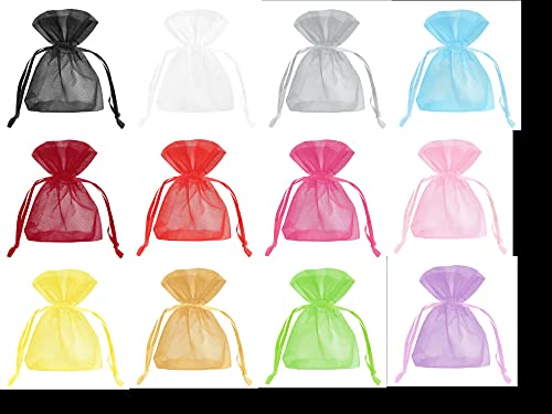 Organzasäckchen Organzabeutel Organza Stoffbeutel Gechenk Hochzeit 9x7cm versch. (Grün, 50 Stück)