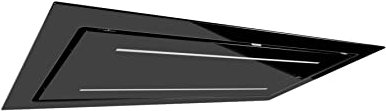 Gurari Hotte aspirante de plafond, 120 cm, GCH C 341 Prime, moteur d'aspiration à recirculation, 1000 m³/h, en verre, noir, avec télécommande, classe d'efficacité énergétique A