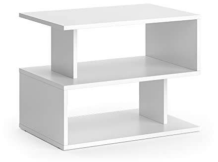Vicco Tavolino da salotto Shelby, Bianco, 59 x 39 cm