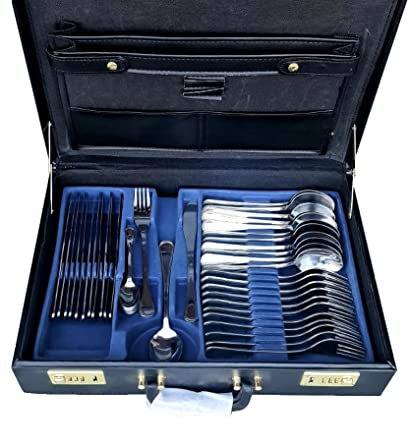 Service de couverts en acier 18/10 Zanetti Service 12 personnes avec valise - 48 pièces
