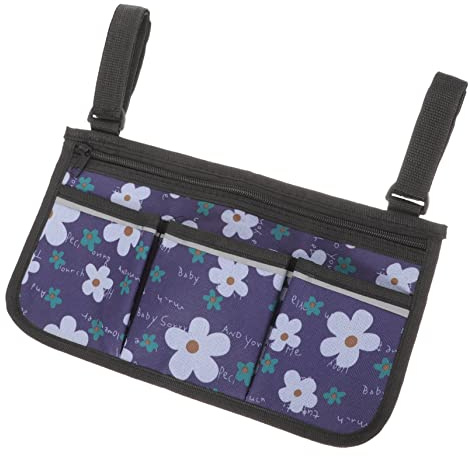 GLEAVI Seitentasche Aufbewahrung Taschen 3 aus Stoff Rollstuhl Oxford mit Stabile Kompakte Armlehnentasche für Rollstuhl und Gehhilfe im Alltag