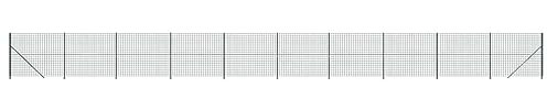 Tidyard Maschendrahtzaun mit Bodenhülsen, Komplett Set Maschendraht Zaunset Gartenzaun Grün 1,4x25 m