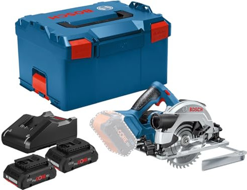 Scie circulaire 18V GKS 18V-57 G + 2 batteries Procore 4Ah + chargeur GAL 18V-40 en L-BOXX - BOSCH - 06016A210Q