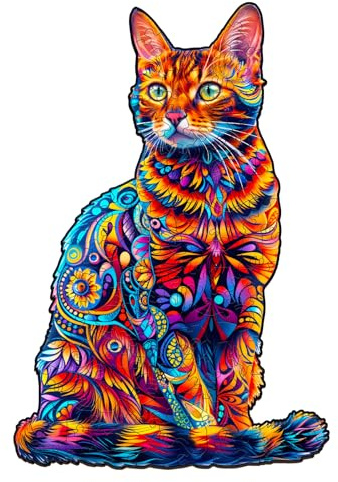 Jigfoxy Puzzle in legno per adulti e bambini, giocattolo educativo unico a forma di animale per amici della famiglia, L-34 x 22,9 cm, 175 pezzi