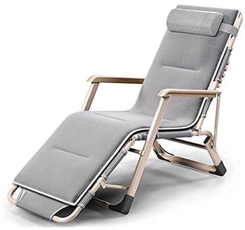 CCYENG Zero Gravity Klappliegestuhl, Liegestuhl, Mittagspausenstühle für den Außenbereich, Garten, Terrasse, Liegestuhl, belastbar bis zu 150 kg, mit Kopfkisse
