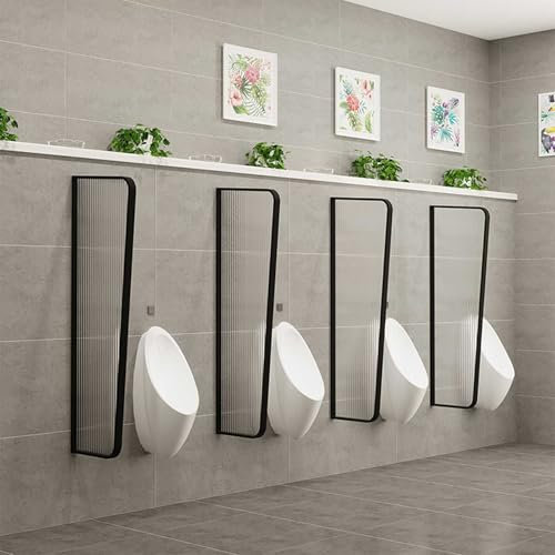NEONMAN Urinal Trennwand Toilettentrennwand Urinal-Abtrennung Urinal-Sichtschutzpaneele an der Wand montierte Urinal-Trennwand-Toilettentrennwand für Schulen Kindergärten öffentliche Orte(Schwarz,2PCS