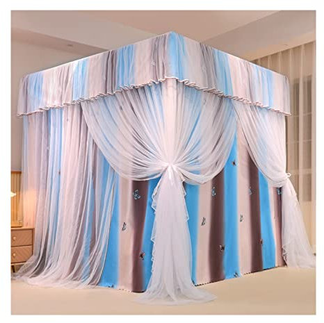 TEmkin Betthimmel, Moskitonetz für Einzel- und Doppelbetten, luxuriöser Betthimmel als Dekoration für Mädchenschlafzimmer, staubdichter Bettvorhang (mehrfarbig)
