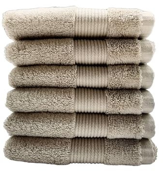 Maisonette Pure 100% Baumwolle Waschlappen (30 x50cm, 6er-Pack) - Gesicht, Hand Beige Handtücher für Badezimmer & Kleine Gästehandtücher