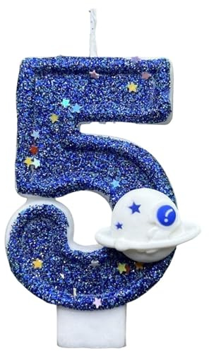 Velas numeradas para pasteles de cumpleaños,velas de cumpleaños numeradas,Velas de cumpleaños Blue Space Planet | Decoración de pastel temática de reuniones, velas decorativas para fiestas