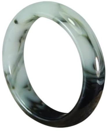 Natürliche schwarz-weiße Jade-Armbänder für Frauen, Jade-Armreif, Glücksarmbänder