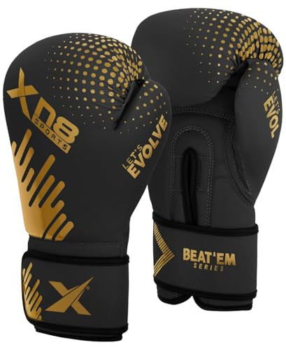 Xn8 Sports Guantoni da boxe per allenamento sparring, MMA, combattimento, muay thai, guanti in pelle lamina per kickboxing per uomini e donne, arti marziali, allenamento, 10 oz, 12 oz, 14 oz, 453 ml
