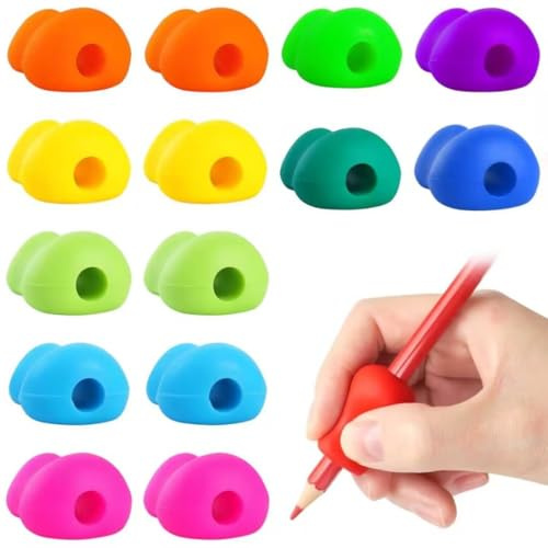 Tumurup 15 Stück Stifthalter Kinder Hilfe, Schreibhilfe für Stift Kinder Schreibhilfe Stifthaltung Griffhilfe Stift Kind Hilfe Ergonomische Stifte Kind Rechtshänder oder Linkshänder Stifte