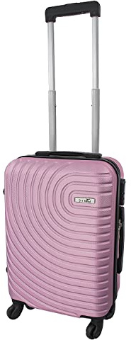 Daniel James Cabin Suitcase - 18” or 20” Lightweight Carry On Hand Luggage with 4 Spinner Wheels - Airline Approved Hard Shell ABS Trolley Case Bag with Combination Lock (Light Pink, 18-INCH)