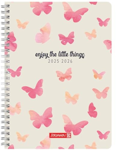 BRUNNEN Schülerkalender Style (2025/2026) Butterfly, 2 Seiten = 1 Woche, A5, 160 Seiten, PP-Umschlag