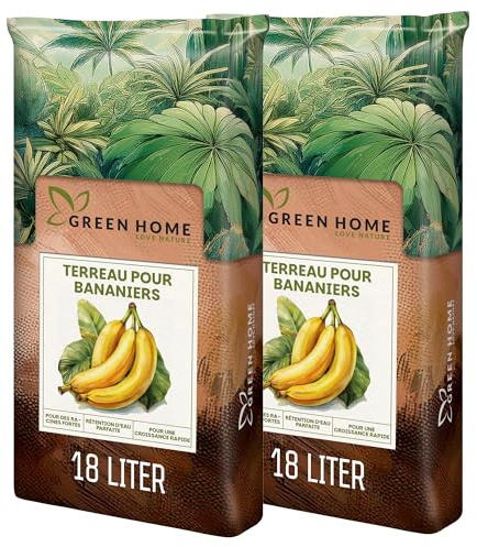 Green Home Terre pour Bananier 36L – Substrat Premium pour Bananier & Plantes Tropicales | Terreau Riche en Nutriments avec Engrais à Libération Lente | Perlite, Fibre de Coco & Humus, pH 5,9