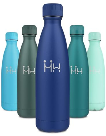 Trinkflasche Edelstahl 750ml, Thermo Wasserflasche, Doppelwandige Thermosflasche BPA-frei Auslaufsicher, Isolierflasche für Schule, Büro, Fitness, Sport, Fahrrad, Reisen, Laufen, Sprudel geeignet