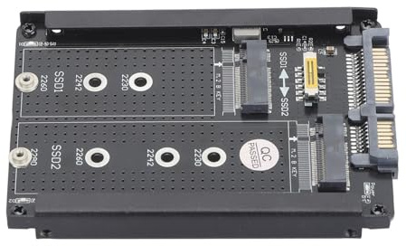 POENVFPO Adaptateur SSD M.2 Double clé B NGFF vers Boîtier SATA III 6 Gbit/s 2,5 Pouces pour SSD SATA 2230, 2242, 2260 et 2280. Convertisseur de Mise à Niveau pour Disque Dur