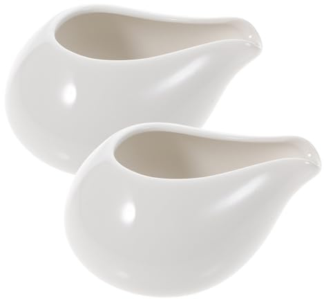 LOORGVEL Saucières Céramique 240 Ml Blanches Lot De 2 Pour Bouillons Et Sauces Adaptées Aux Fondues Chinoises Et Soupes