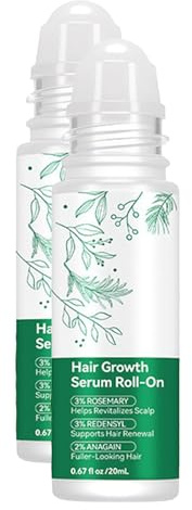 20ml Hair Growth Serum Roll On, Kopfhautserum Haarserum für Haarwachstum mit Rosmarin, Stärkt die Haarwurzeln, Fördert die Durchblutung & die Gesundheit der Haare, Täglichen Haarpflege