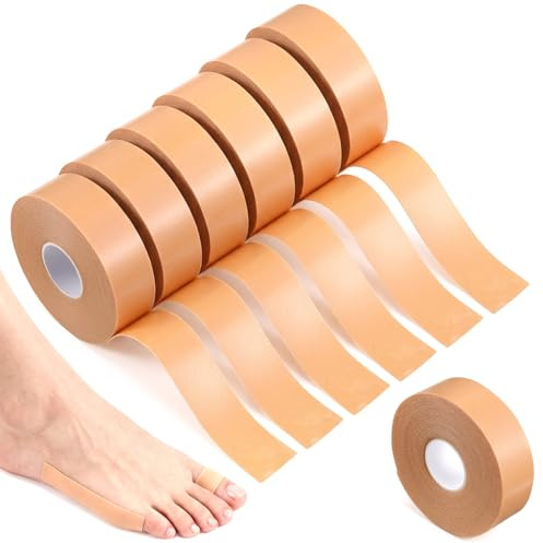 6 Rollen Blasenverhütungsband, Blasenpflaster für die Füße, Schaumstoff-Klebepads für Fersen- und Zehenschutz, Klebebandrolle zum Schutz vor Hautabschürfungen an Zehen, Fersen, Händen und Füßen