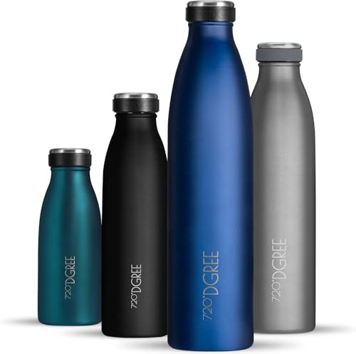 720°DGREE Edelstahl Trinkflasche “milkyBottle” - 750ml - BPA-Frei, Auslaufsicher, Kohlensäure geeignet - Thermosflasche für Sprudel, Sport, Uni, Schule, Fitness, Outdoor, Camping