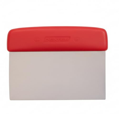 Dexter-Russell 17303R 6 x 3 Dough Cutter and Scraper, Stainless Steel Blade with Slip-Resistant Red Polypropylene Handle, Pastry Prep Tool for Bakeries, NSF Certified, Made in USA