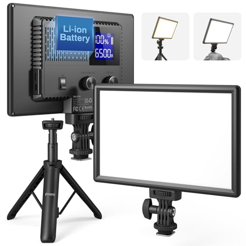 RALENO 9 LED Video Light Panel, 2500K-6500K Camera Light for Video Conference Recording with 4000mAh Battery Type-C USB Ports, CRI>95 Photo Lights for Outdoor Photography Live Streaming Zoom Call