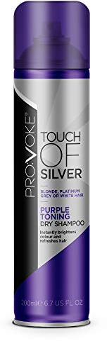 PROVOKE Touch Of Silver Purple Toning Dry Shampoo 200 ml, Neutralises Brassy Tones and Refreshes Hair, First Ever Dry Shampoo