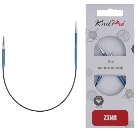 KnitPro Zing asymmetriska runda nålar 25 cm (10 tum) | 4 mm