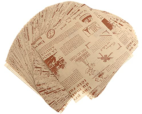 EXCEART 200 Pièces Doublure De Rouleau De Papier De Silicone Sandwich Wrap Papier s pour Friteuse Sulfurisé Non Blanchi Journal Anglais Siliconé
