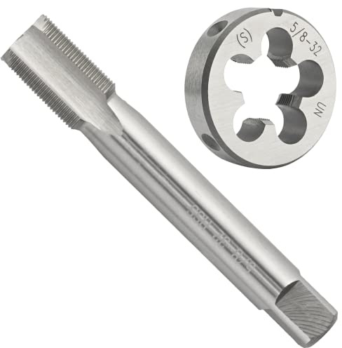 Aceteel Ensemble de tarauds et filières HSS 5/8-32 UN, tarauds et filières à filetage rond UN, main droite