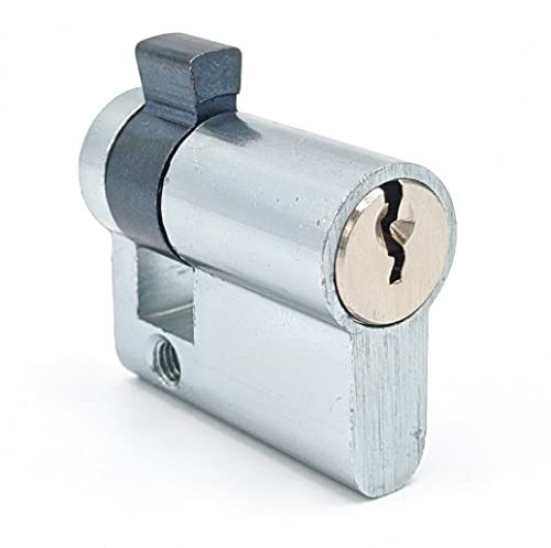 geba DIN18252 Aluminium Profile Half Cylinder for geba Key Switch with Brass Core 0° Locking Nose Position Not Adjustable Cylinder Length 40 mm Includes 3 Keys