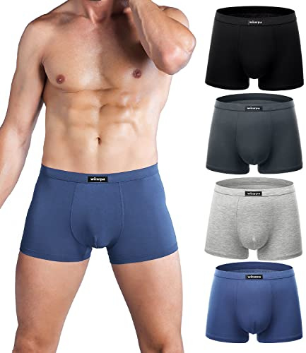 wirarpa Boxershorts för män, mikrofiber, män, underkläder, mjuk modal män, kalsonger, retroshorts för män, 4-pack, Flerfärgad-a29, XL