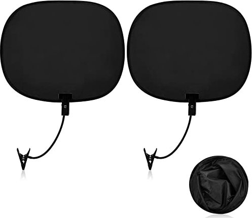 2 Pcs Laptop Sun Shade, Laptop Visor for Working Outside with Flexible and Adjustable Clips Stand Shade Cover for Notebook Portable Computers Beach Chairs, Pets and Strollers