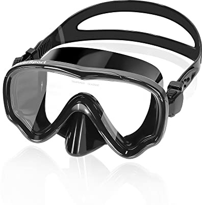 EverSport Occhialini da nuoto per adulti con copertura per il naso per donne e uomini, senza perdite, ampia visuale trasparente, maschera subacquea per immersioni in acqua aperta, piscina, occhialini