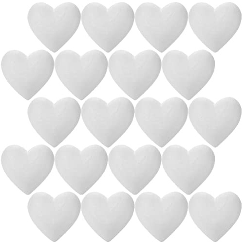 MAGICLULU Schaumstoffkugeln Basteln 20 Stück Herzförmiges Styropor-Herz Polystyrolschaum Für Blumenarrangements Für Hochzeitsdekorationen Hochzeitsherzschaum