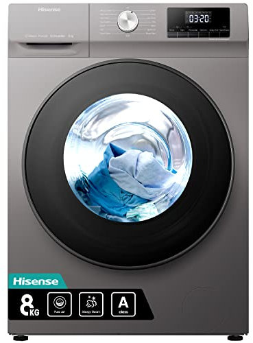 Hisense 3 Series WFQA8014EVJMT 8kg Washing Machine with 1400 rpm - Titanium - A Rated