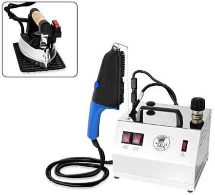 EOLO Système de repassage GVS2 Dual Inox avec fer à repasser et brosse à vapeur, chaudière en cuivre économe en énergie et élément chauffant anti-calcaire externe 2 l classe énergétique A++