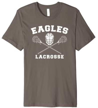 Eagles Lax Crossed Sticks & Helmet Boys Lacrosse Design Premium T-Shirt