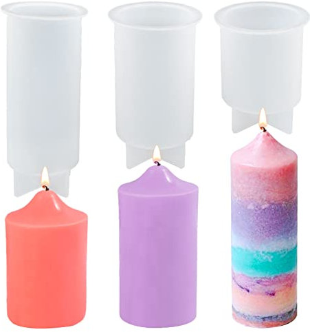 3 Stück Silikon Kerzengießform 3D Kerze Form Gießform Zylinder Silikonform Kerzenform Gießform Stumpenkerzen Formen Kerzen Gießen Epoxidharz Form für Kerzenherstellung Silikon Wachsform für DIY Kerzen