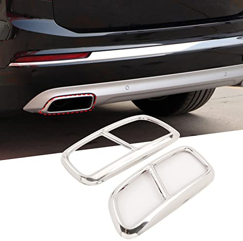 YANER 1 paire de cache-pot d'échappement de voiture compatibles avec Volvo XC90 - En acier inoxydable - Argenté vif