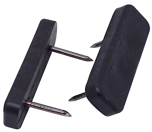 SKIR'CO 16 Stück Möbelbeine Kunststoff Schwarz 45x15mm Rechteckige Möbelgleiter mit Stahlnägeln Kleine Möbelfüße